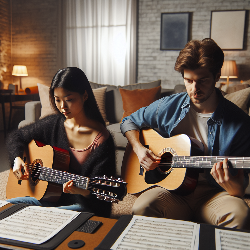 Practice smarter together: Focused guitar sessions in a comfortable environment.