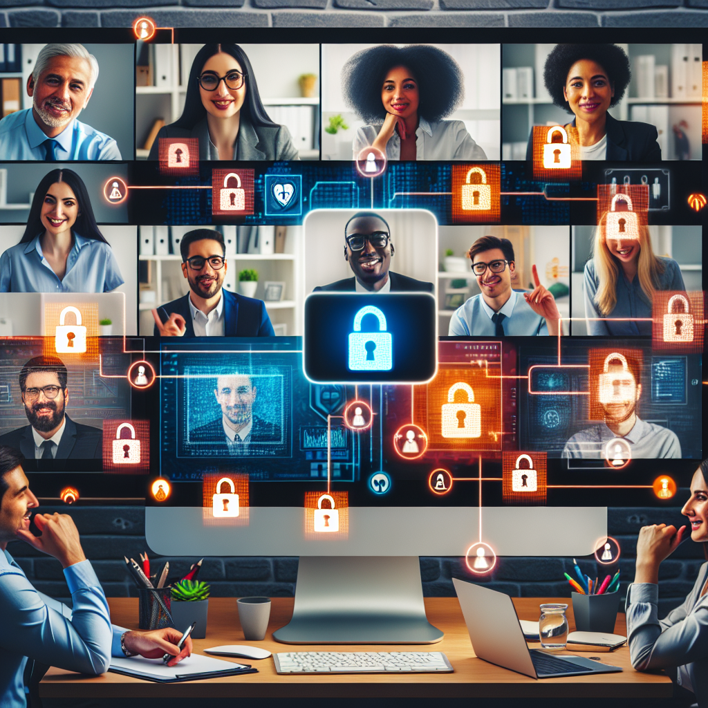 Remote SME employees in a virtual cyber security awareness training session, highlighting team engagement and digital protection.